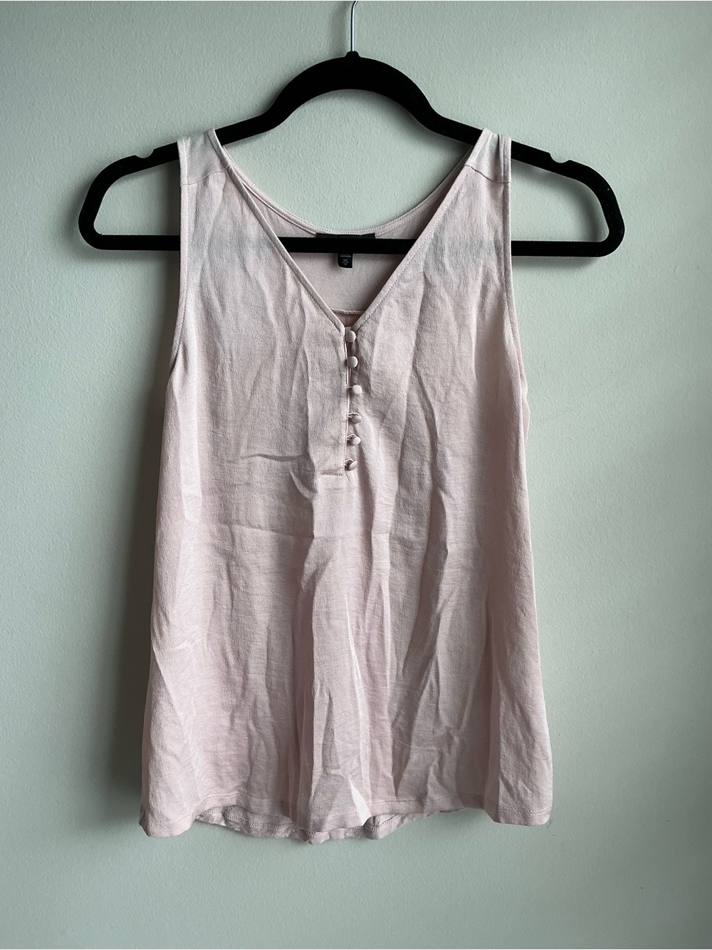 Express Light Pink Sleeveless Button-Front Tank